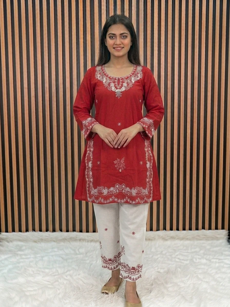 গর্জিয়াস কটন এমব্রয়ডারি টু-পিস