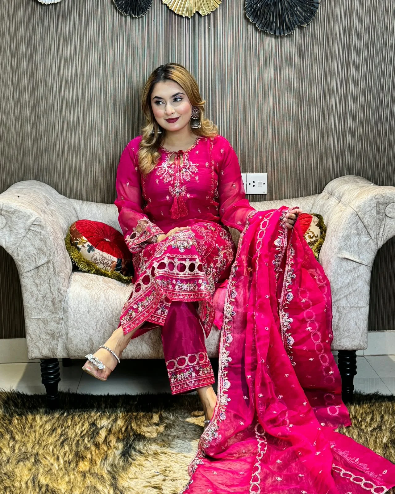 অর্গানজা ম্যাটেরিয়াল ভাইরাল রিং থ্রি-পিস মাস্টার 7