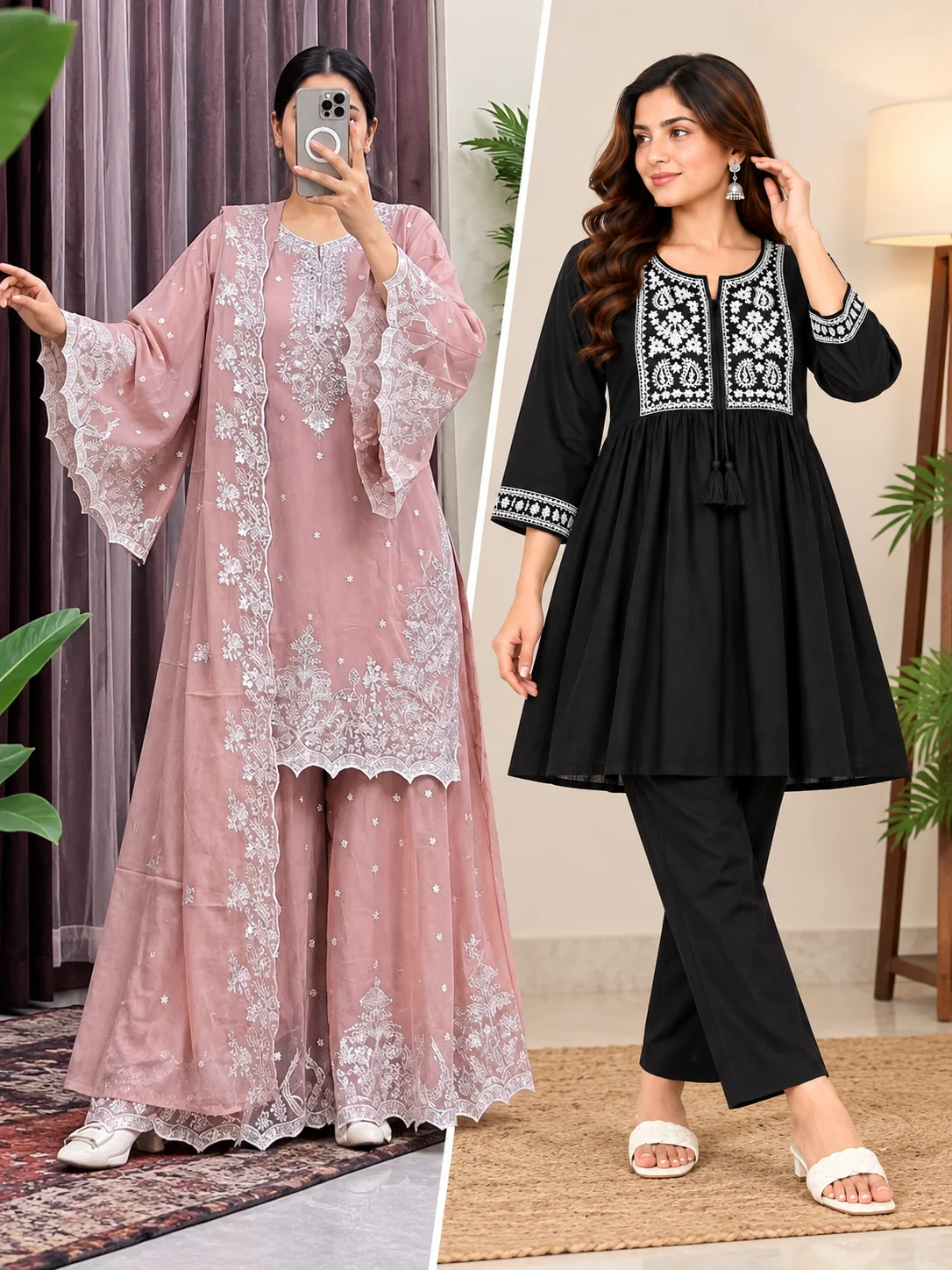 Rainbow Royal Combo – Garara & 2 Pcs Women’s Dress Set 16