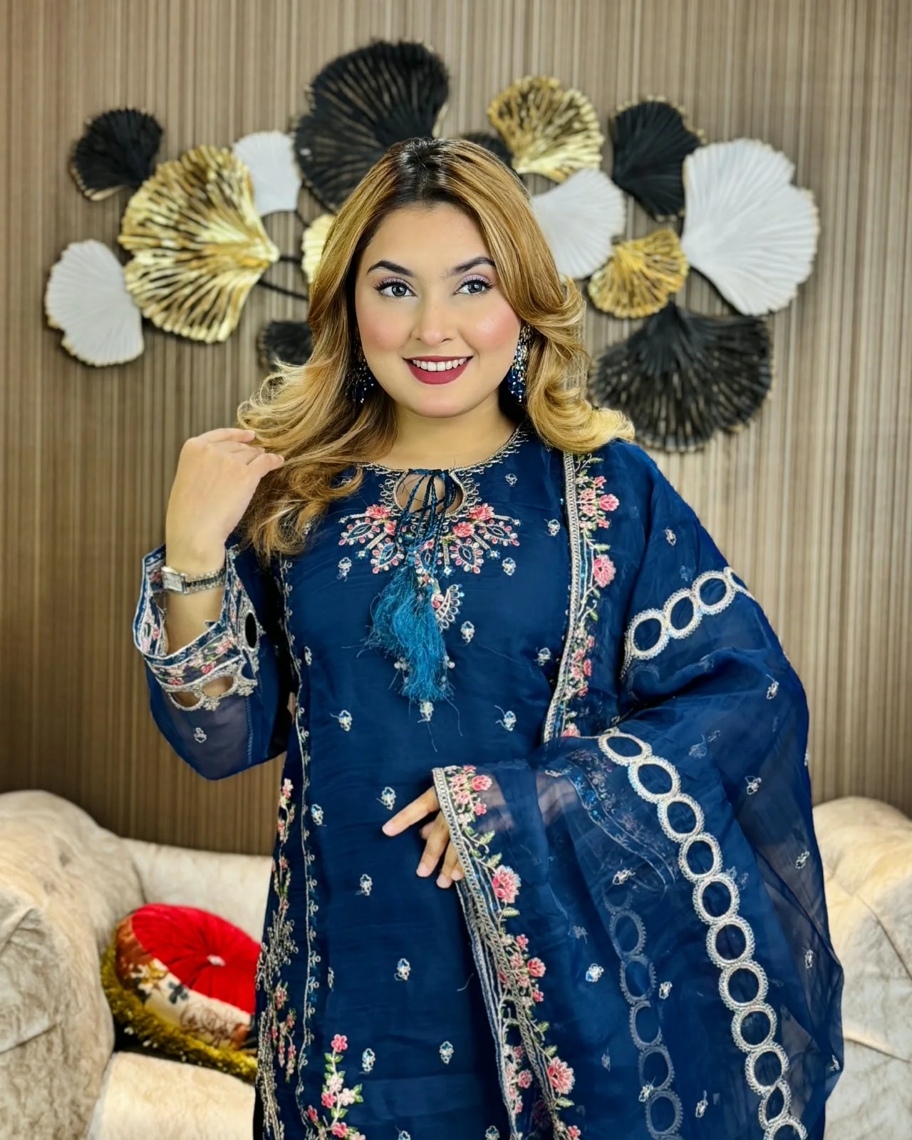 অর্গানজা ম্যাটেরিয়াল ভাইরাল রিং থ্রি-পিস 3