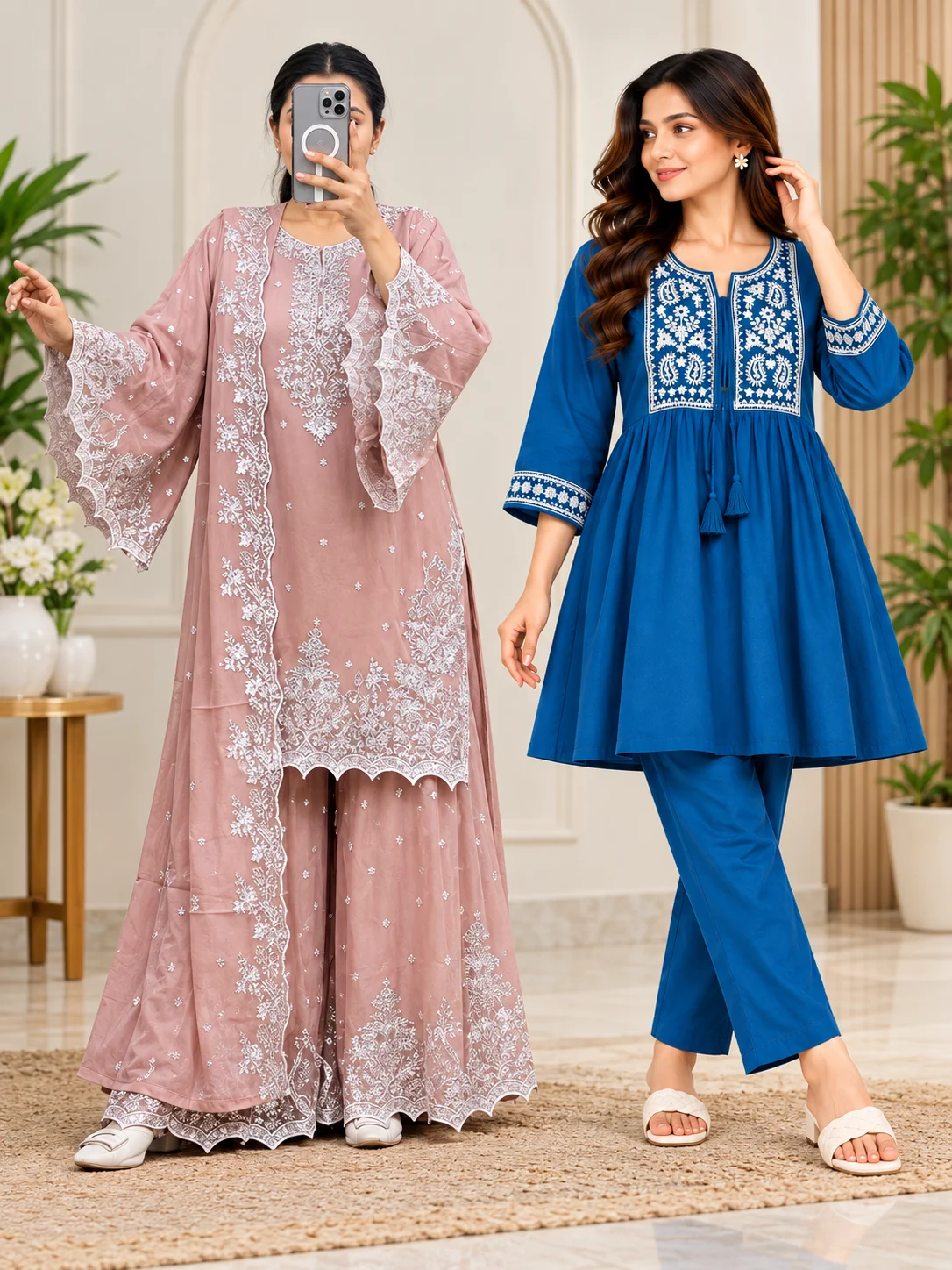 Rainbow Royal Combo – Garara & 2 Pcs Women’s Dress Set 15