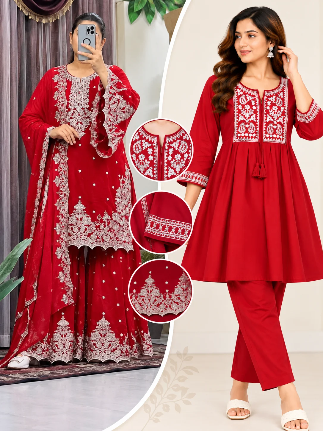 Rainbow Royal Combo – Garara & 2 Pcs Women’s Dress Set 2